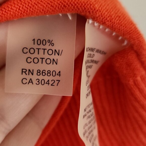 MAGASCHONI | cotton cardigan open front orange sz M - Picture 4 of 5